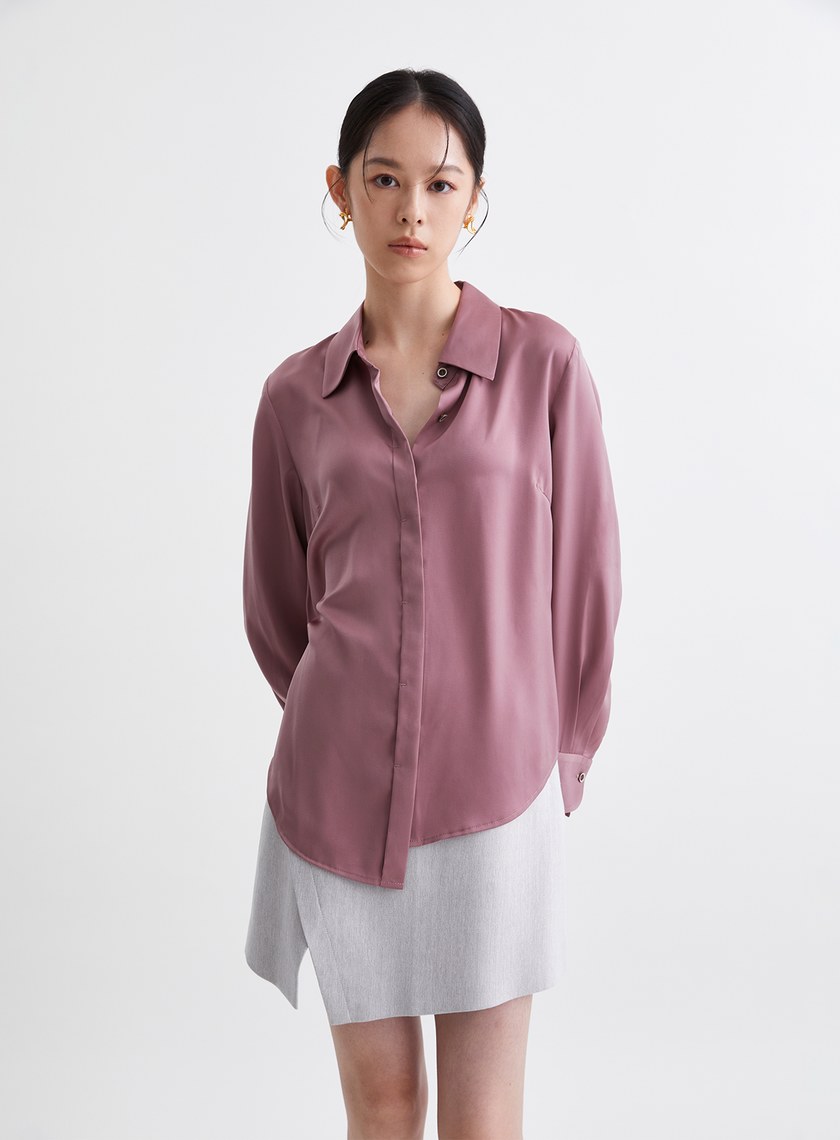 壓線設計不對稱下擺襯衫