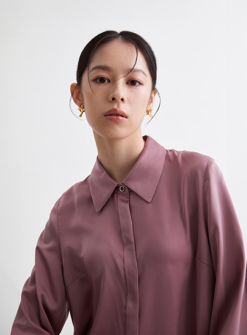 壓線設計不對稱下擺襯衫