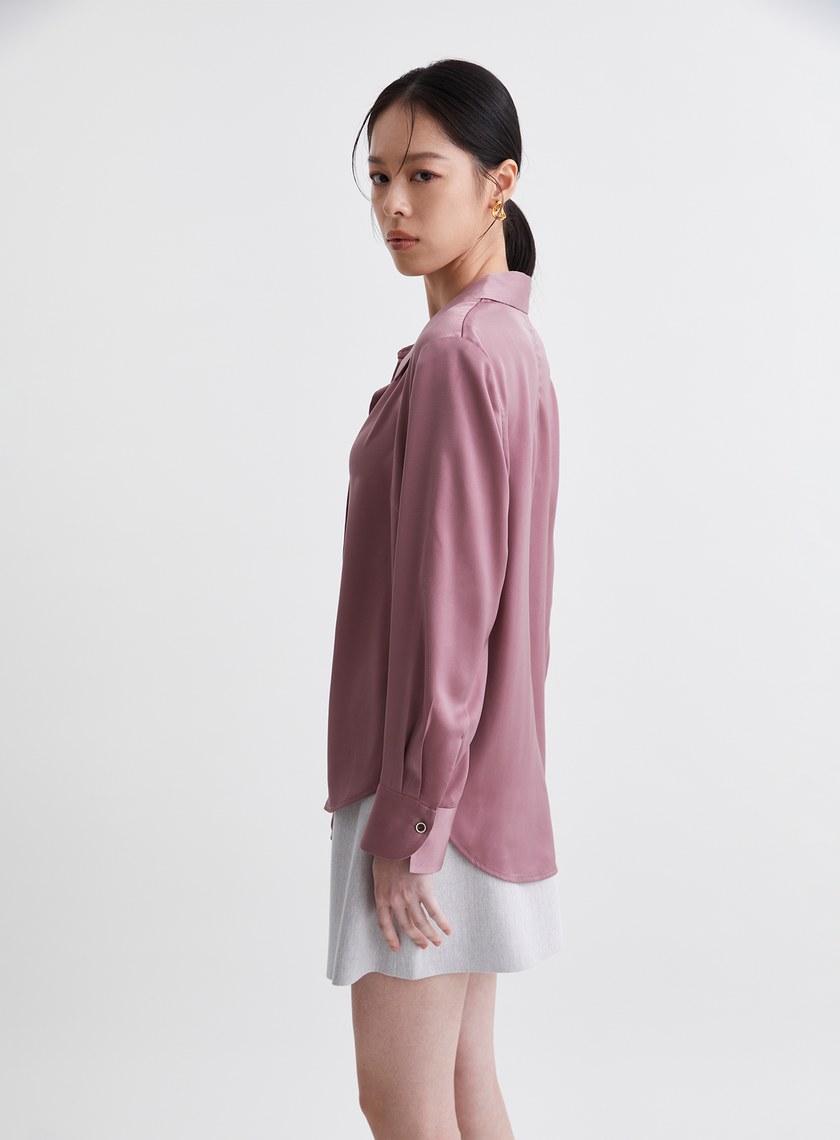 壓線設計不對稱下擺襯衫