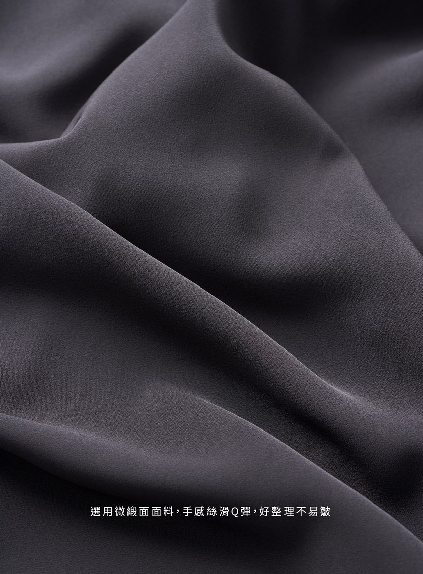 緞面光澤不對稱設計襯衫