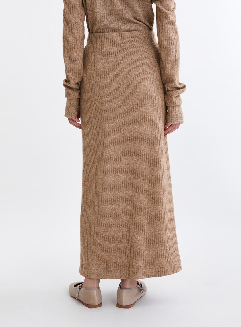 溫柔慵懶直筒開衩針織長裙