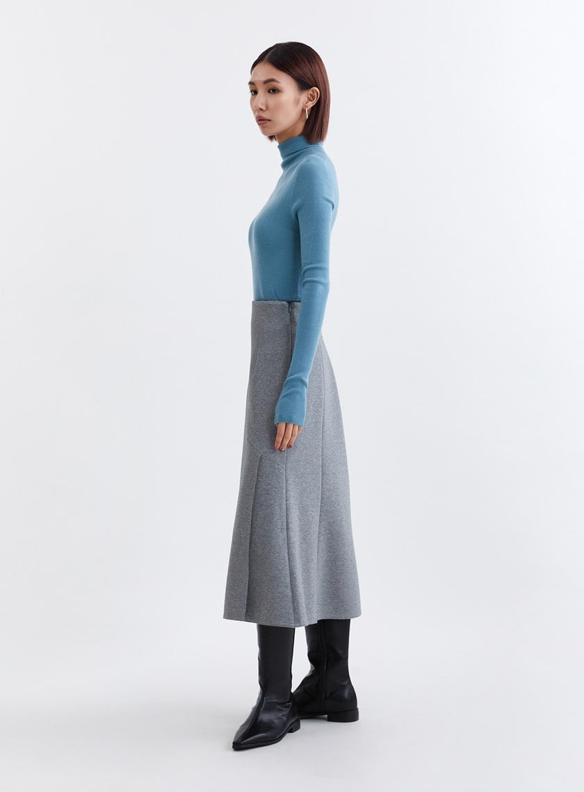 質感針織拼接魚尾裙