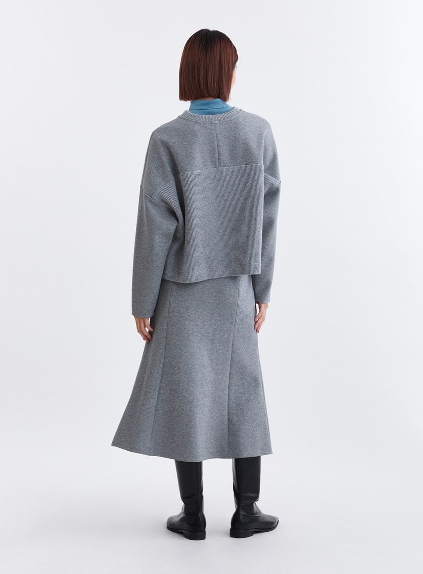 質感針織拼接魚尾裙