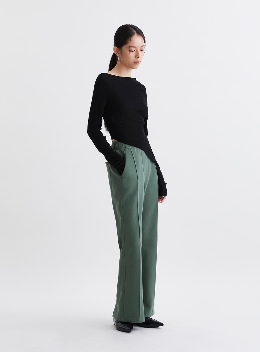 時髦休閒微喇叭長褲