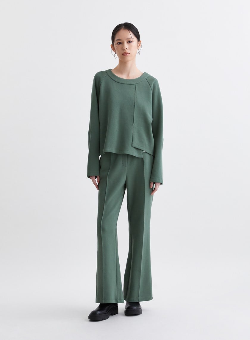 時髦休閒微喇叭長褲