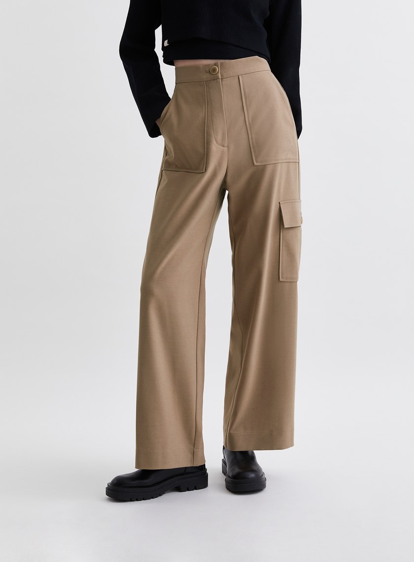 率性工裝口袋直筒長褲