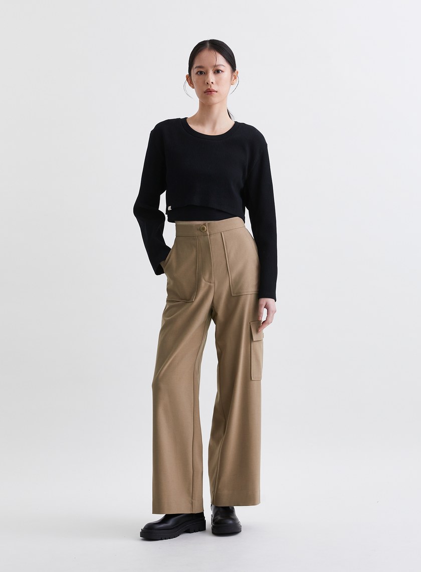 率性工裝口袋直筒長褲