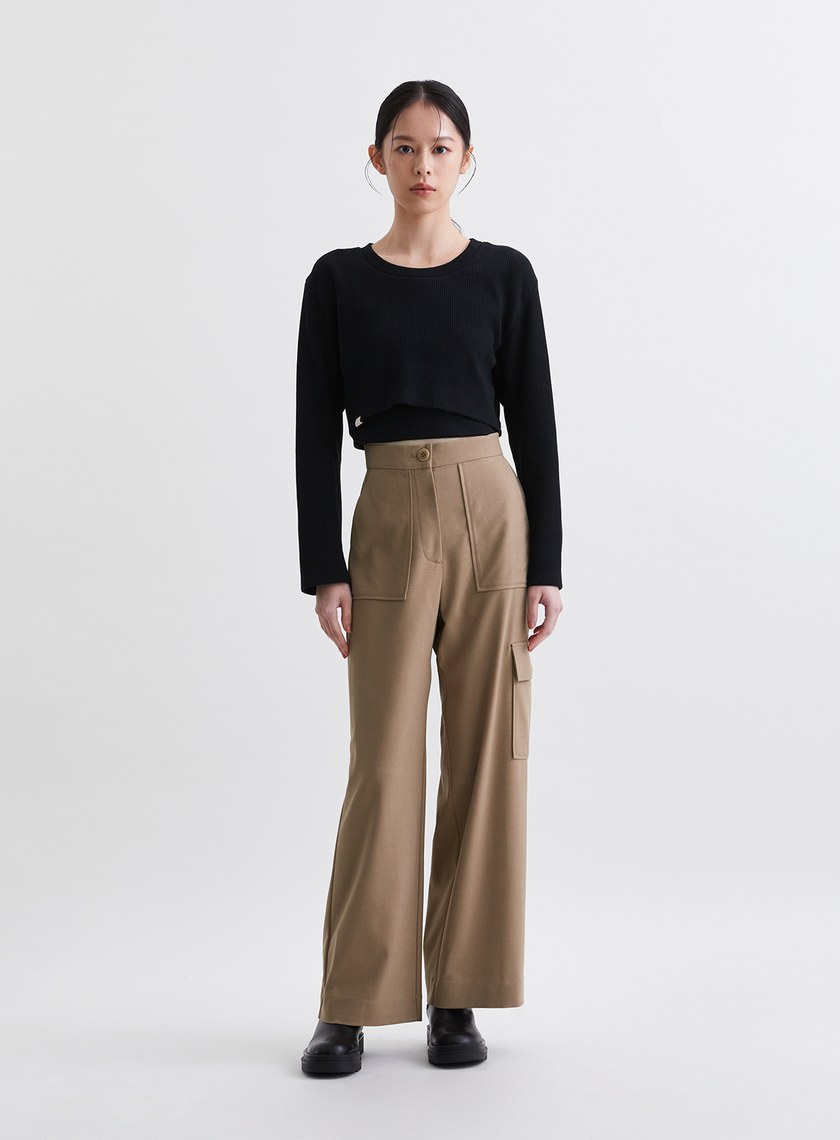 率性工裝口袋直筒長褲