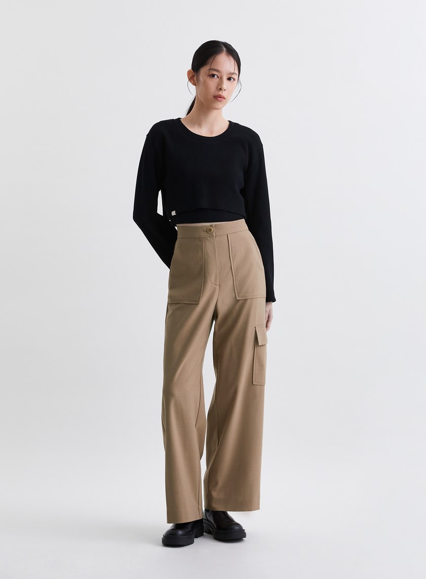 率性工裝口袋直筒長褲