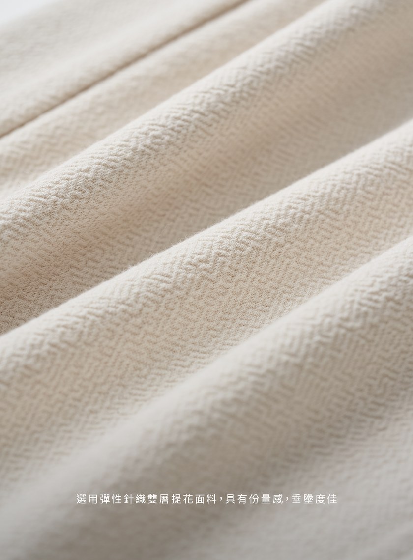 垂墜舒適雙層提花針織長褲
