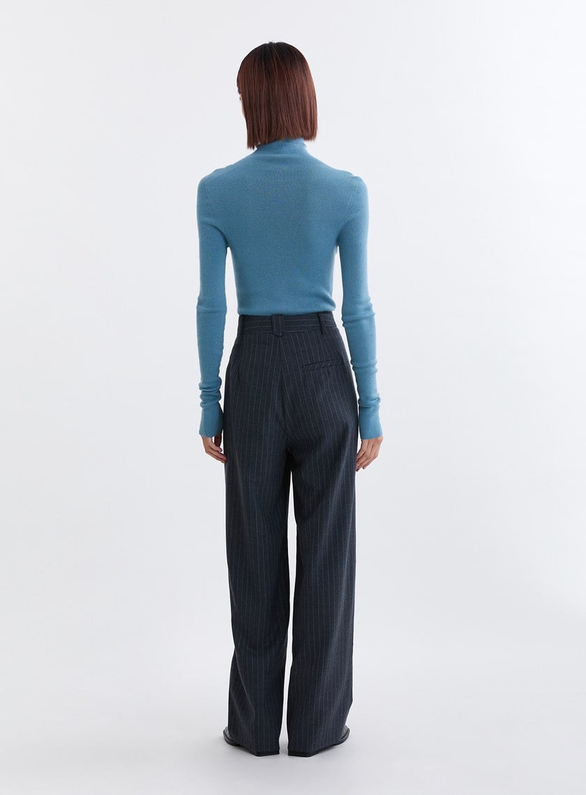 經典條紋直筒西裝褲