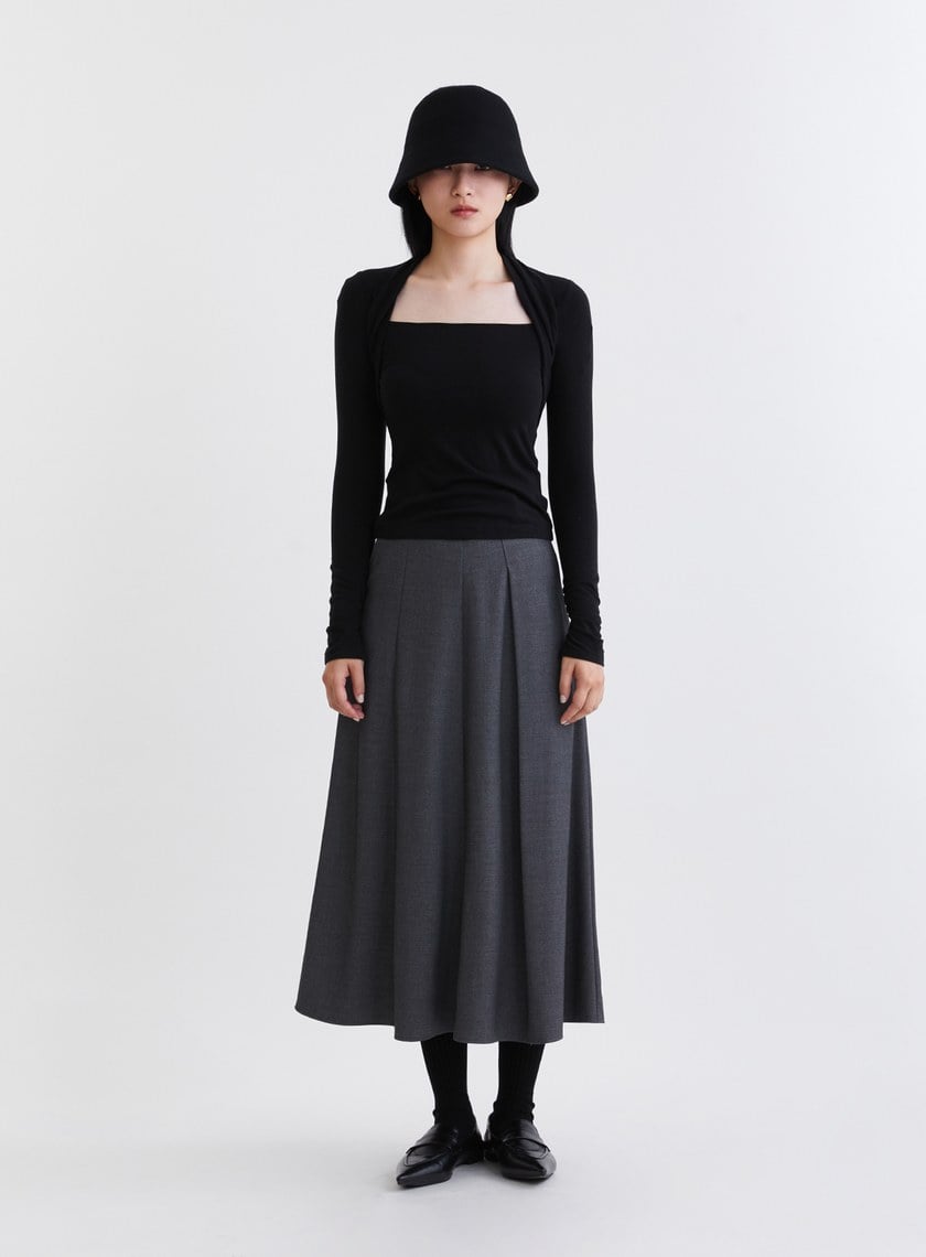 氣質披肩領型針織上衣