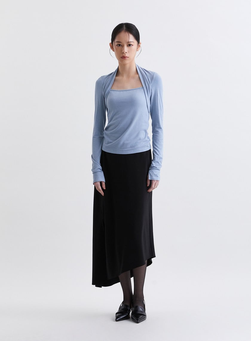 氣質披肩領型針織上衣