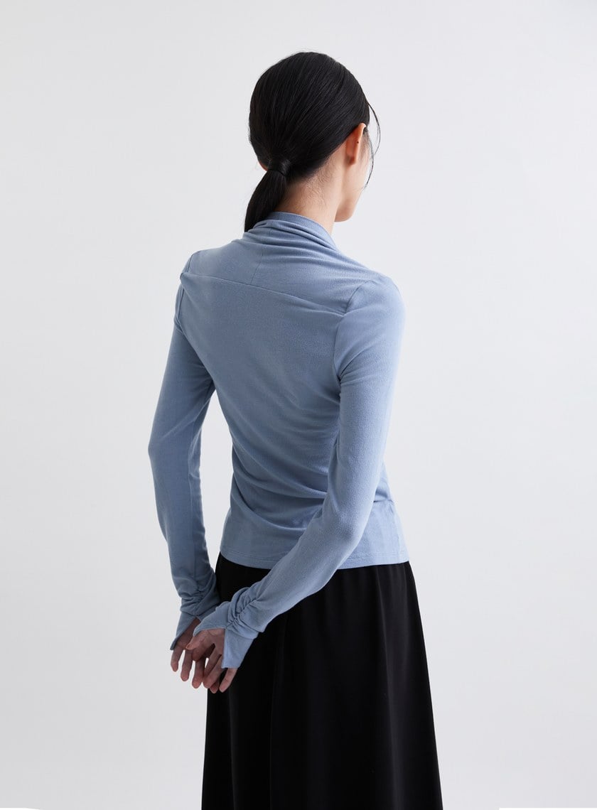 氣質披肩領型針織上衣