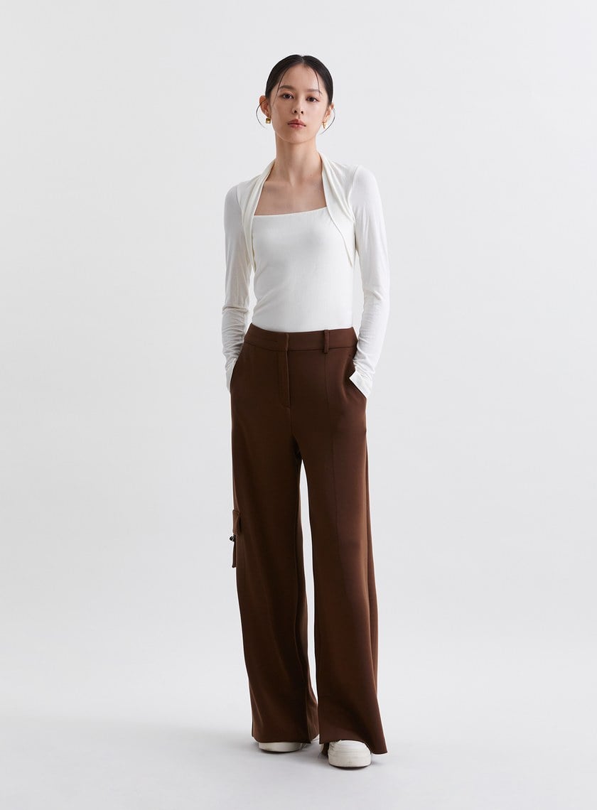 氣質披肩領型針織上衣