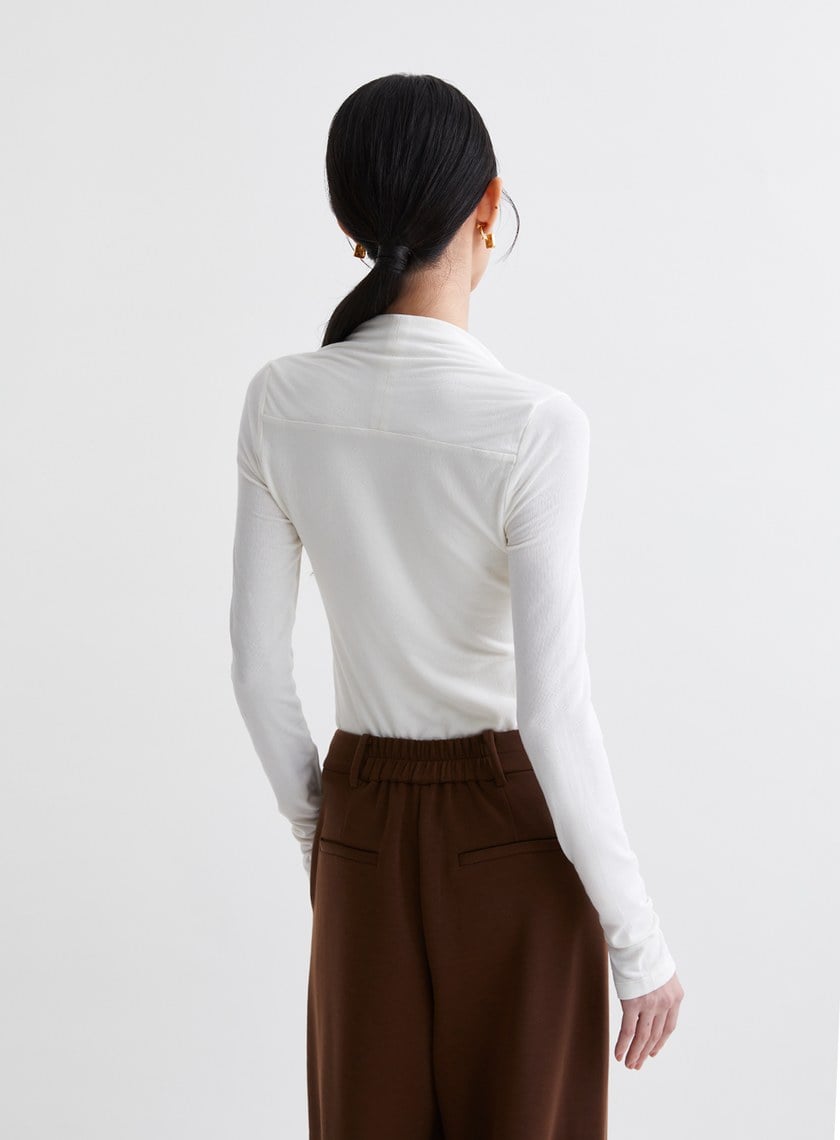 氣質披肩領型針織上衣