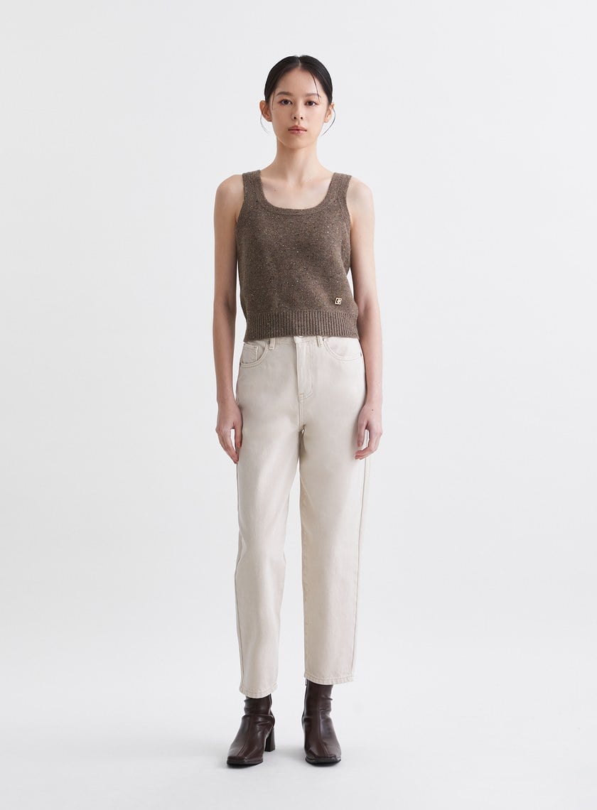 雙色彩點雙面穿針織背心