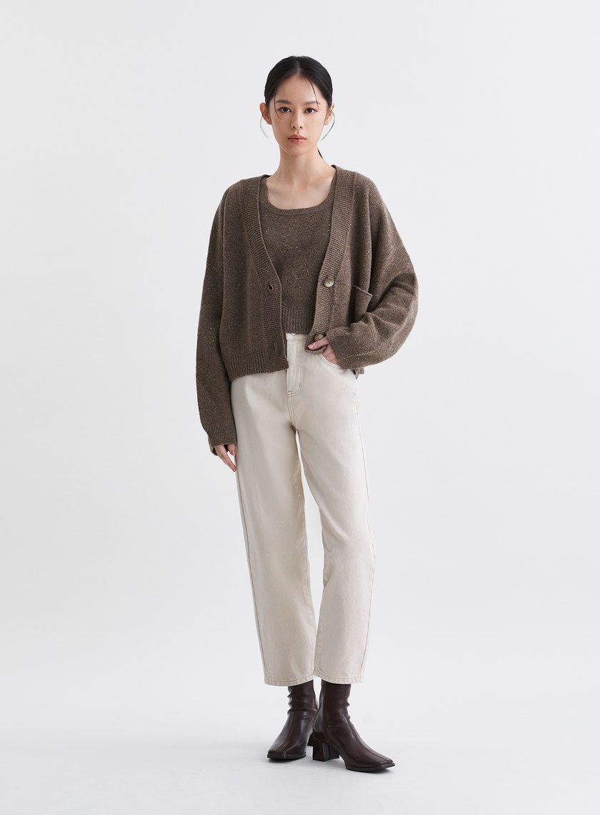 雙色彩點雙面穿針織背心