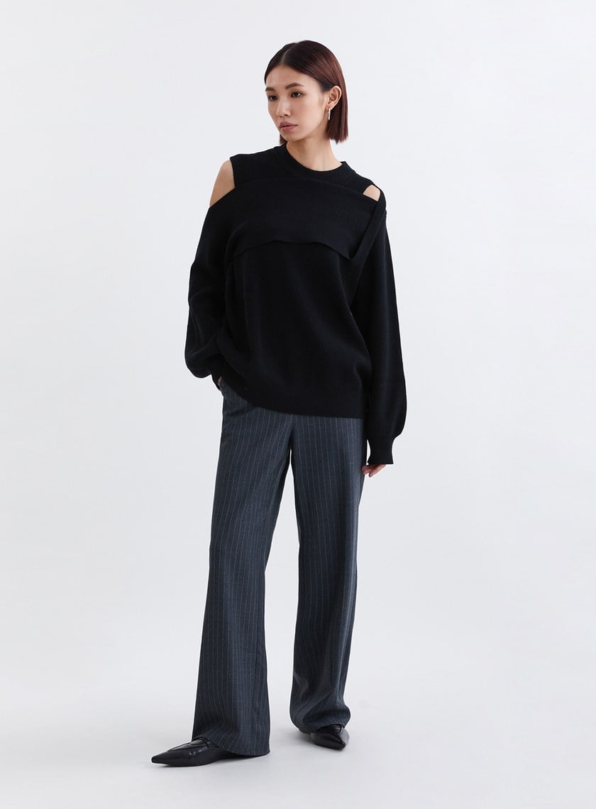 圓領解構層次感針織上衣