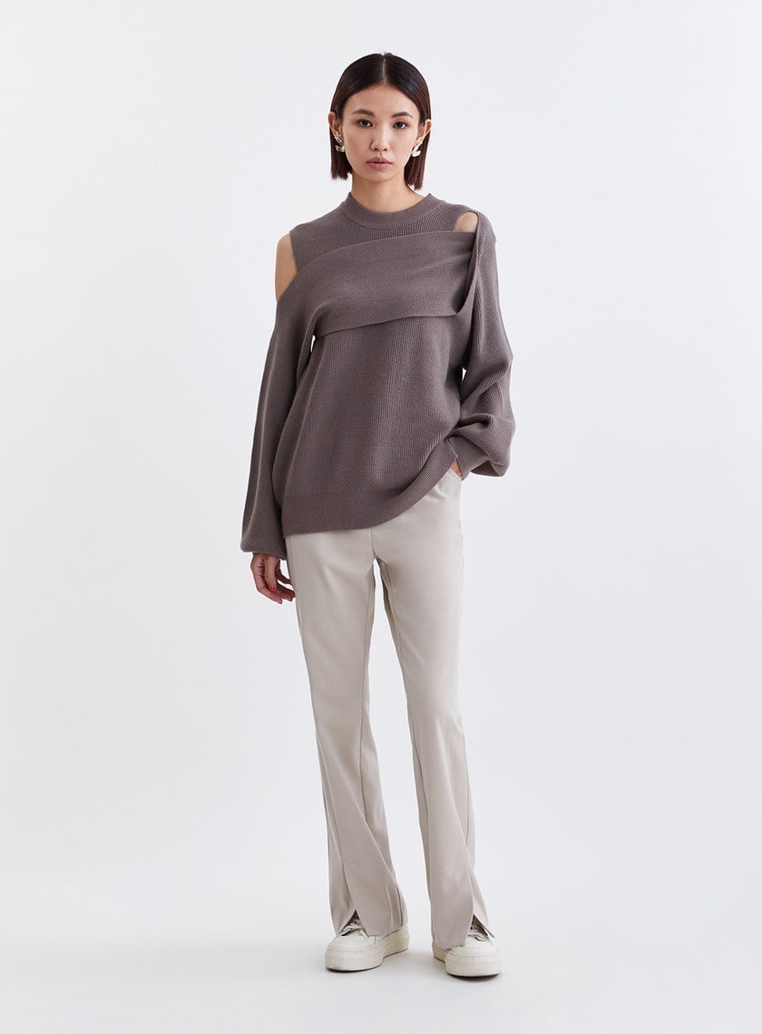 圓領解構層次感針織上衣