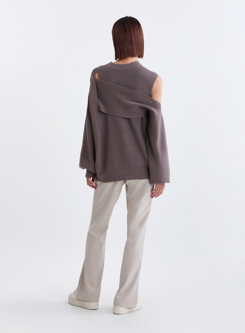 圓領解構層次感針織上衣