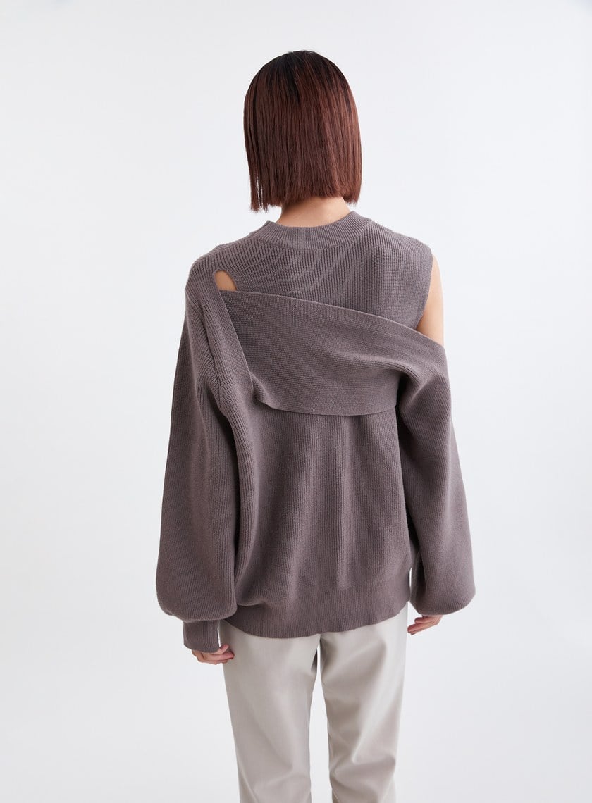 圓領解構層次感針織上衣