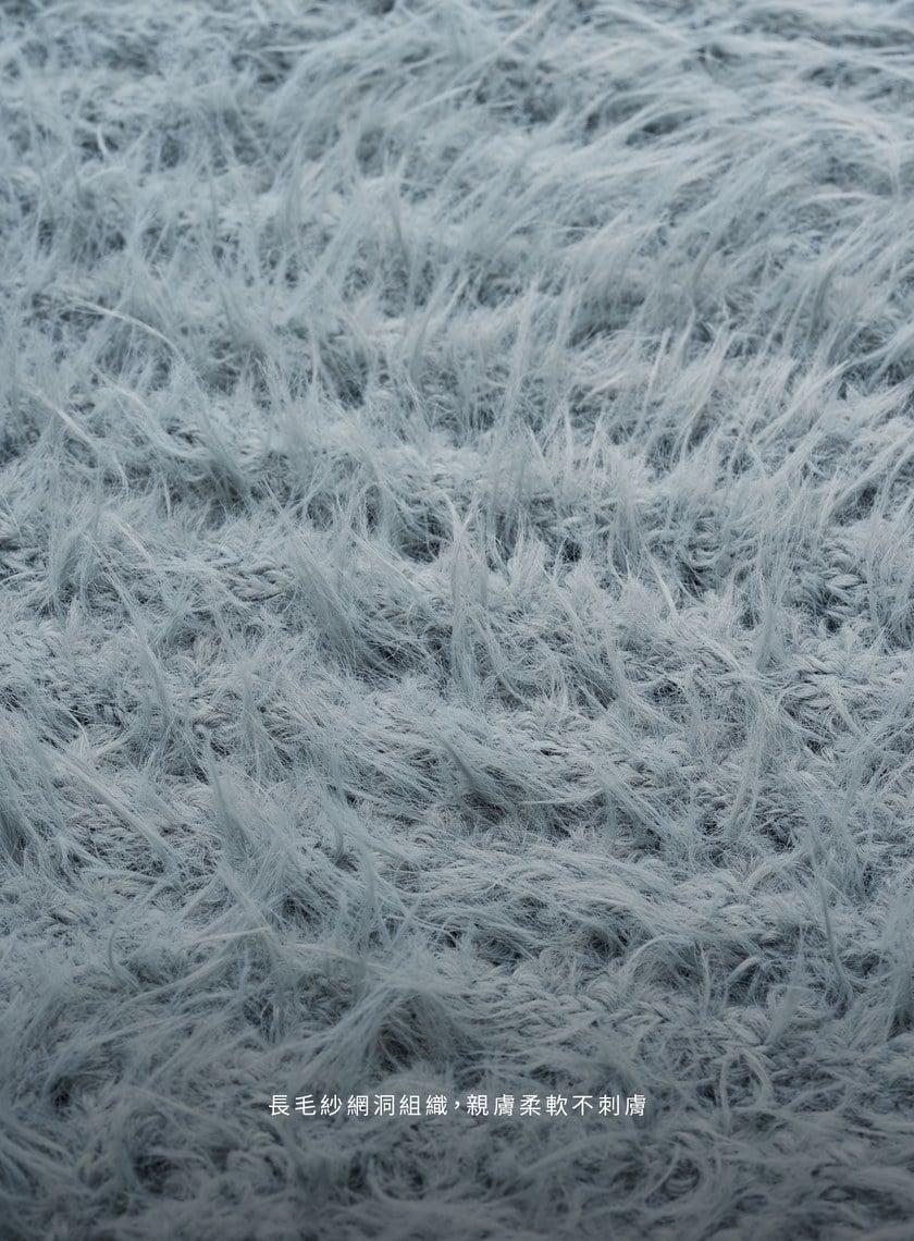 柔軟毛毛網洞長袖上衣