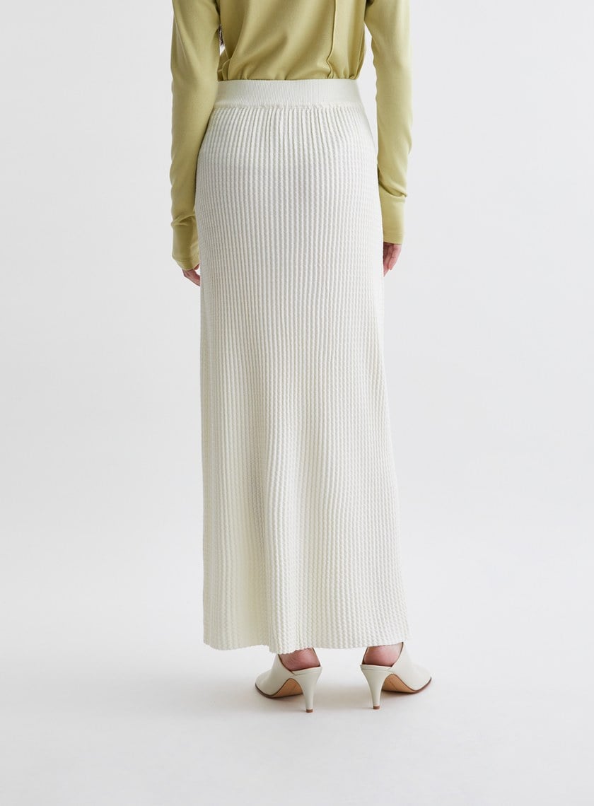 溫柔簡約緹花針織直筒長裙