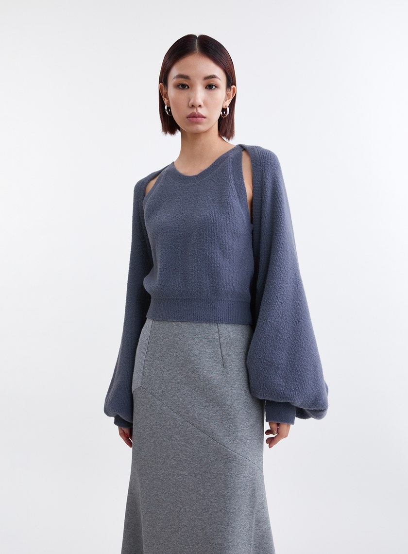 蓬鬆雲朵毛絨罩衫針織外套