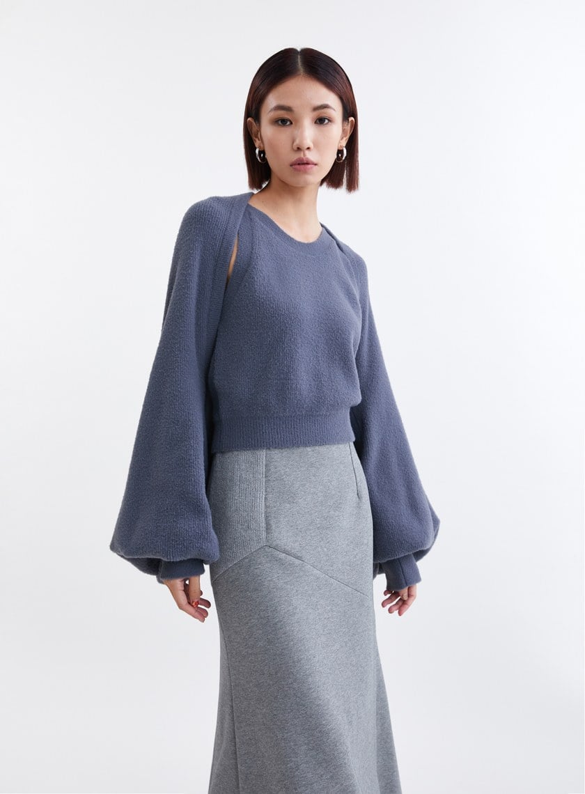 蓬鬆雲朵毛絨罩衫針織外套