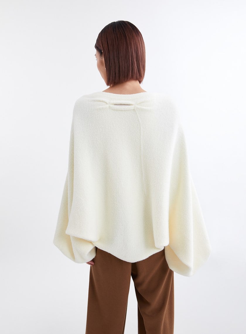 蓬鬆雲朵毛絨罩衫針織外套