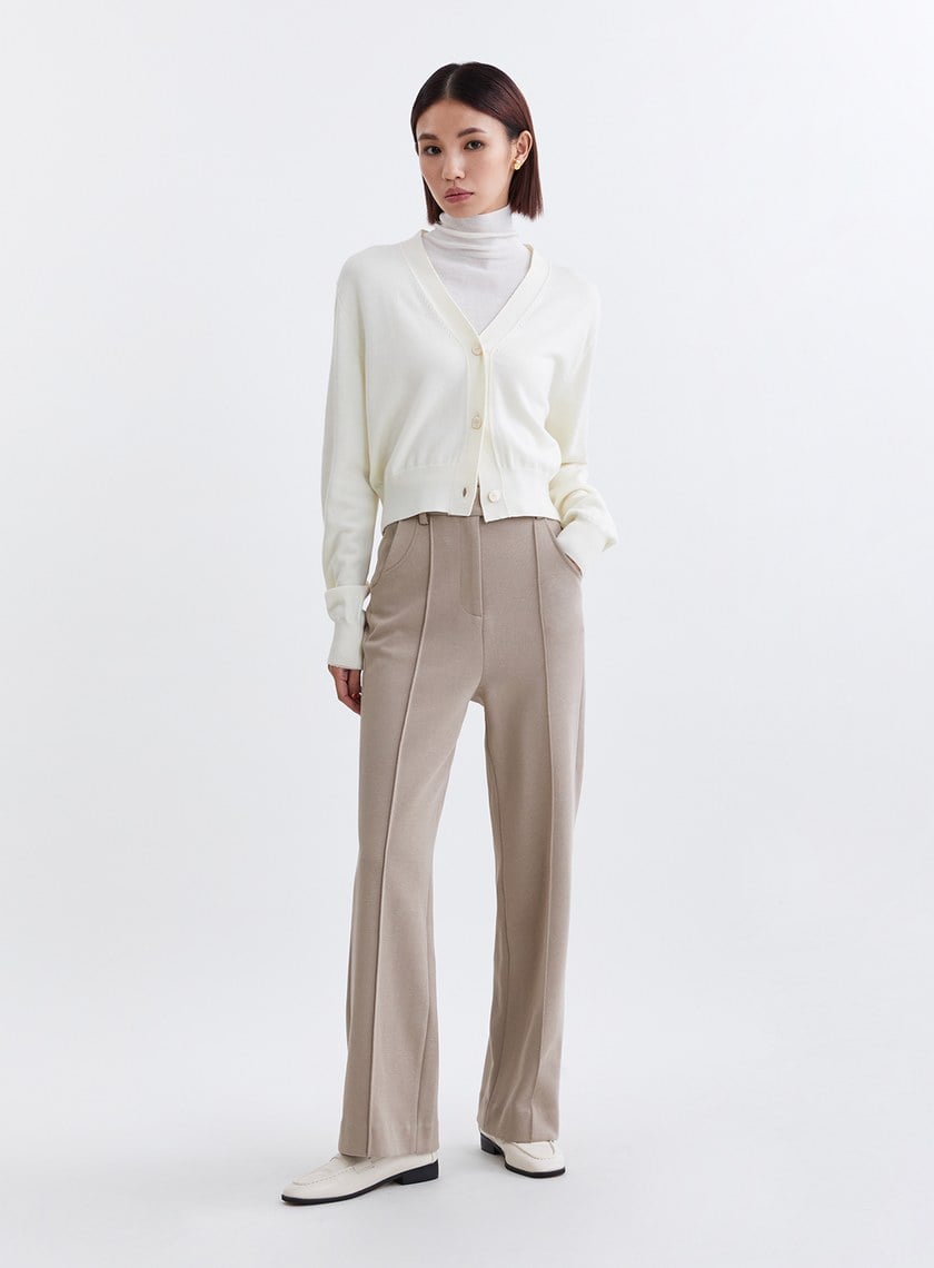 簡約純羊毛開襟針織外套