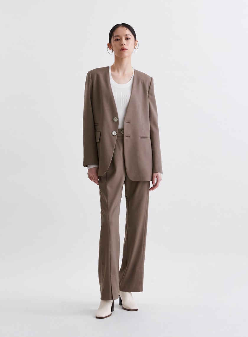 簡約質感無領西裝外套