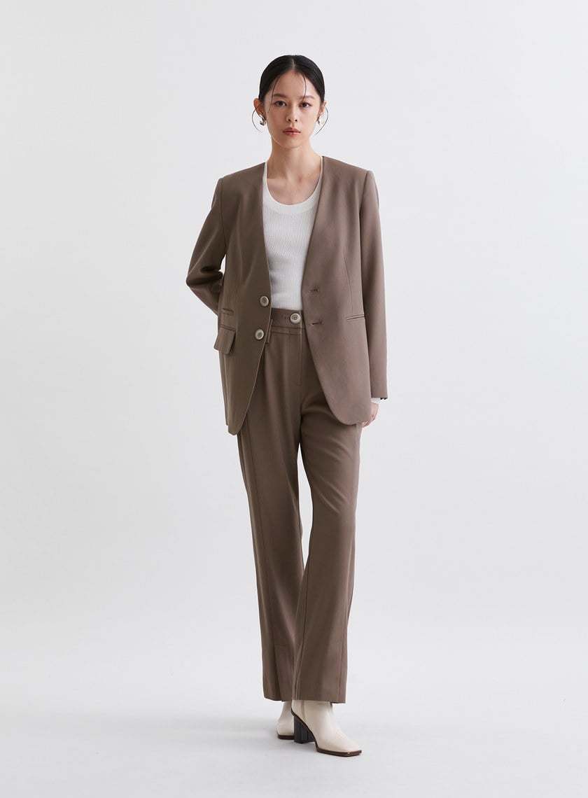 簡約質感無領西裝外套