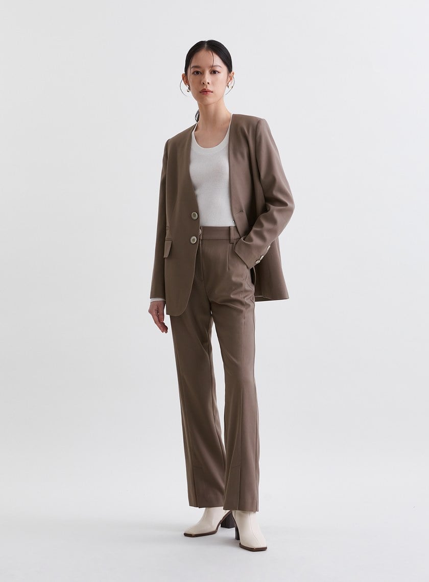 簡約質感無領西裝外套