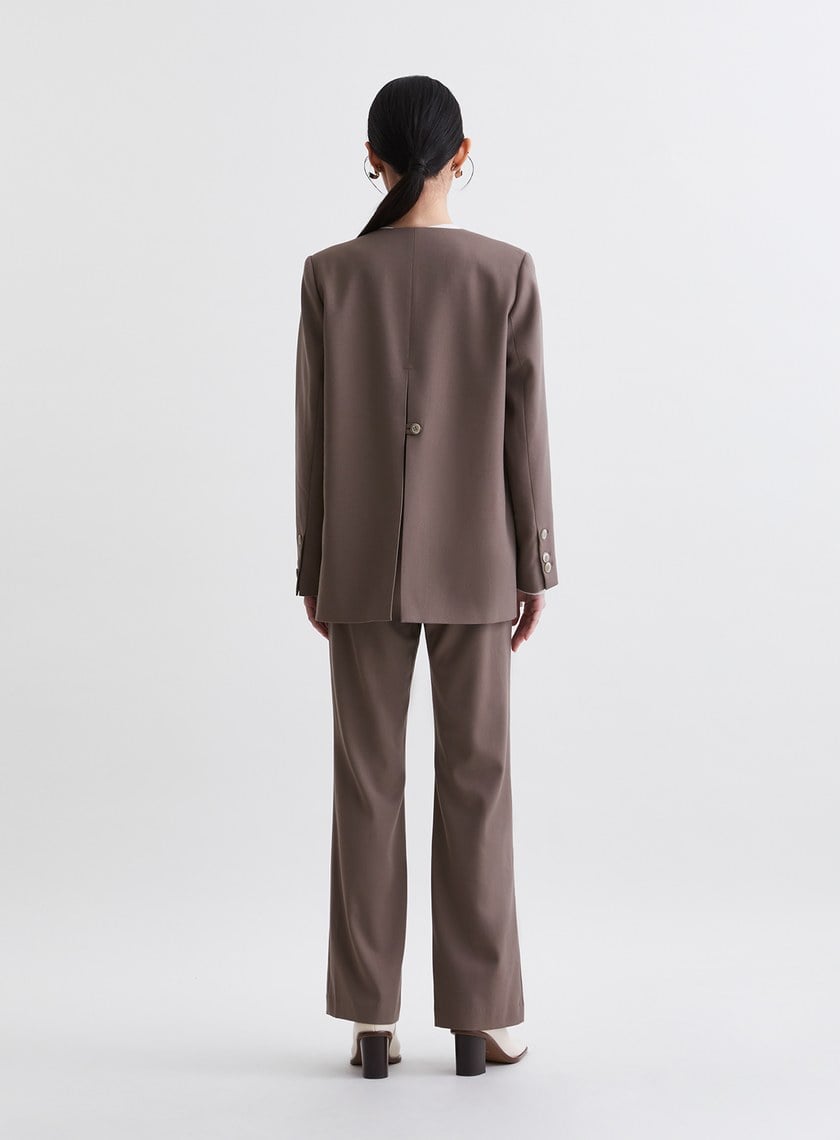 簡約質感無領西裝外套