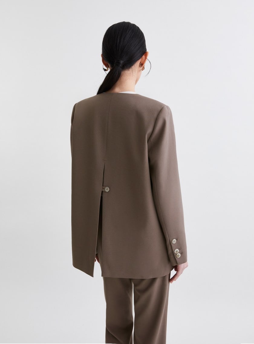 簡約質感無領西裝外套