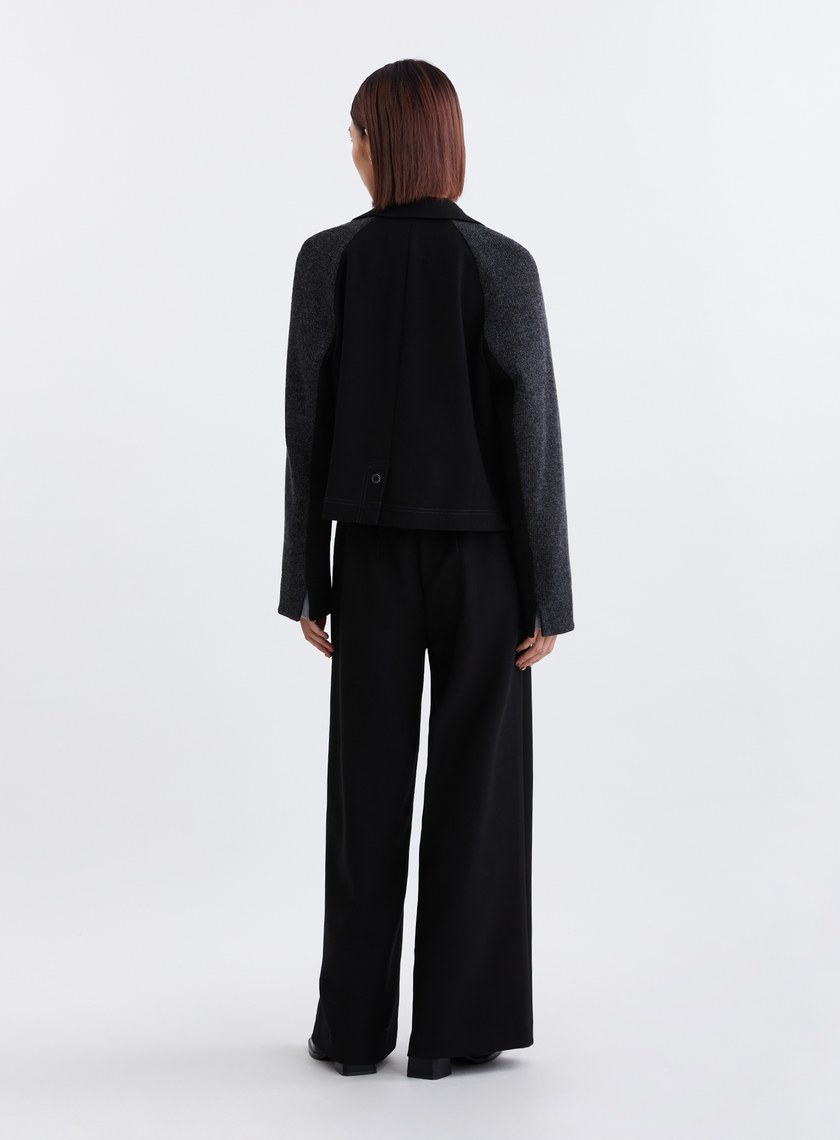 率性針織拼接西裝外套