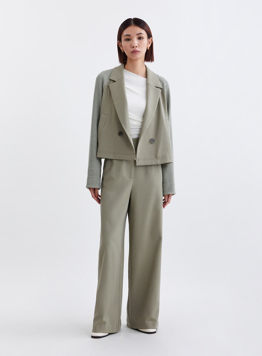 率性針織拼接西裝外套