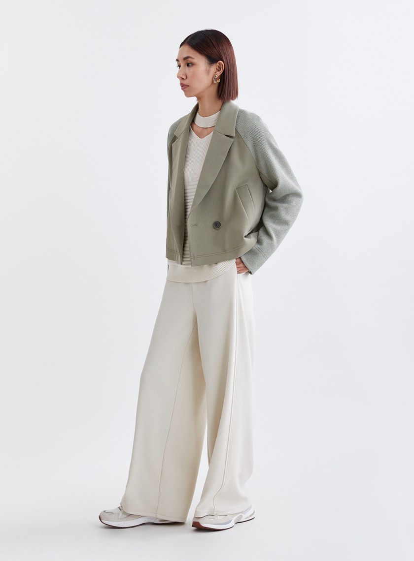 率性針織拼接西裝外套