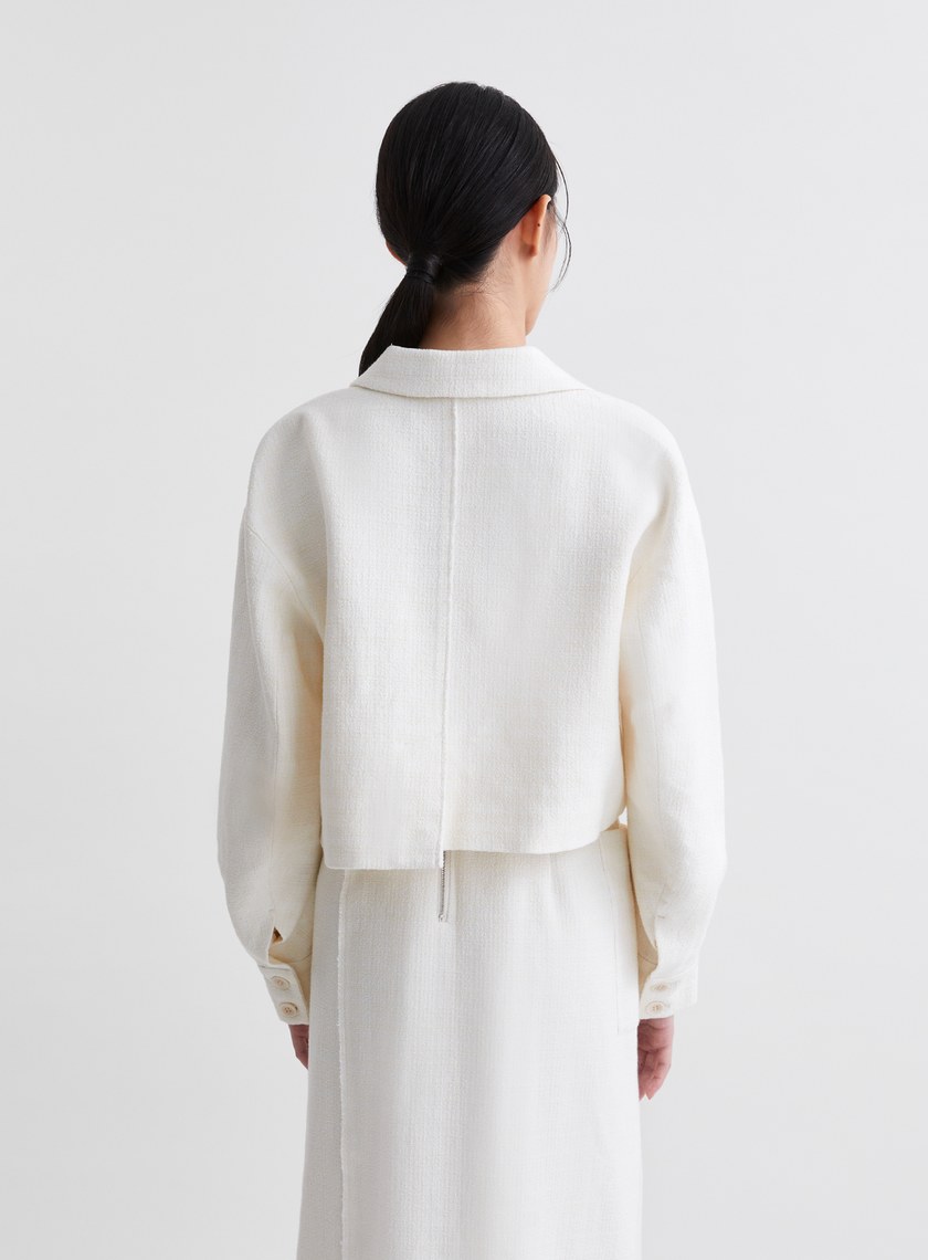 法式優雅拉鍊短版外套