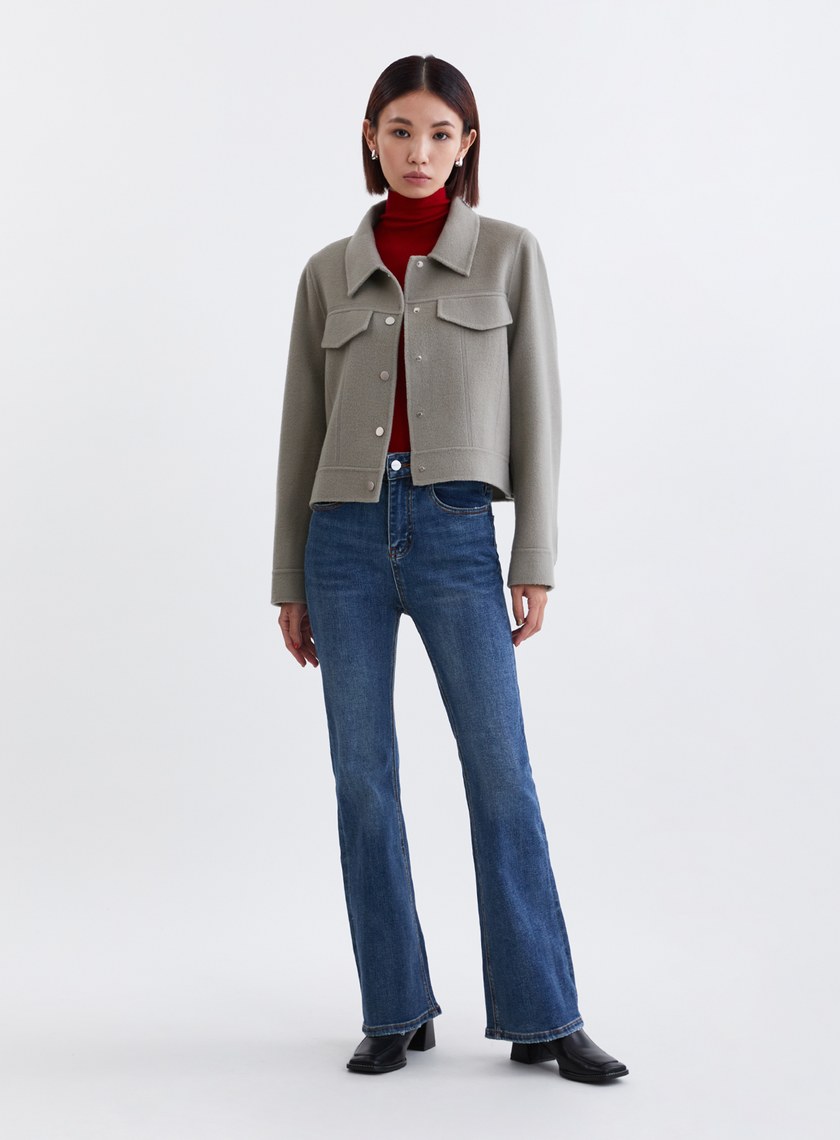 率性工裝風羊毛雙面呢夾克