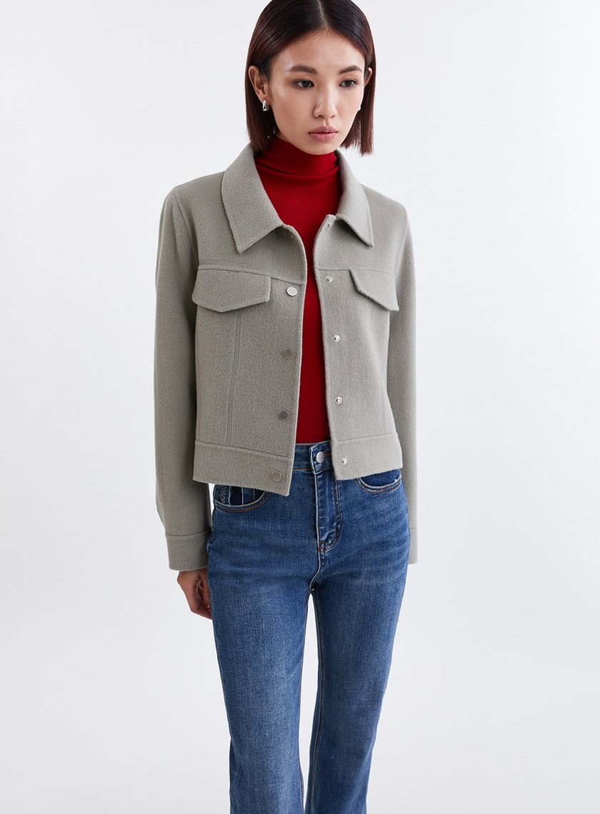 率性工裝風羊毛雙面呢夾克