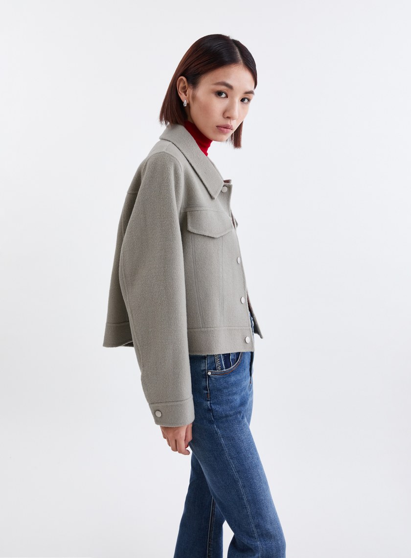 率性工裝風羊毛雙面呢夾克