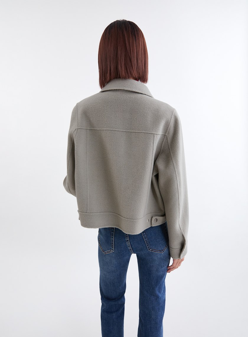 率性工裝風羊毛雙面呢夾克