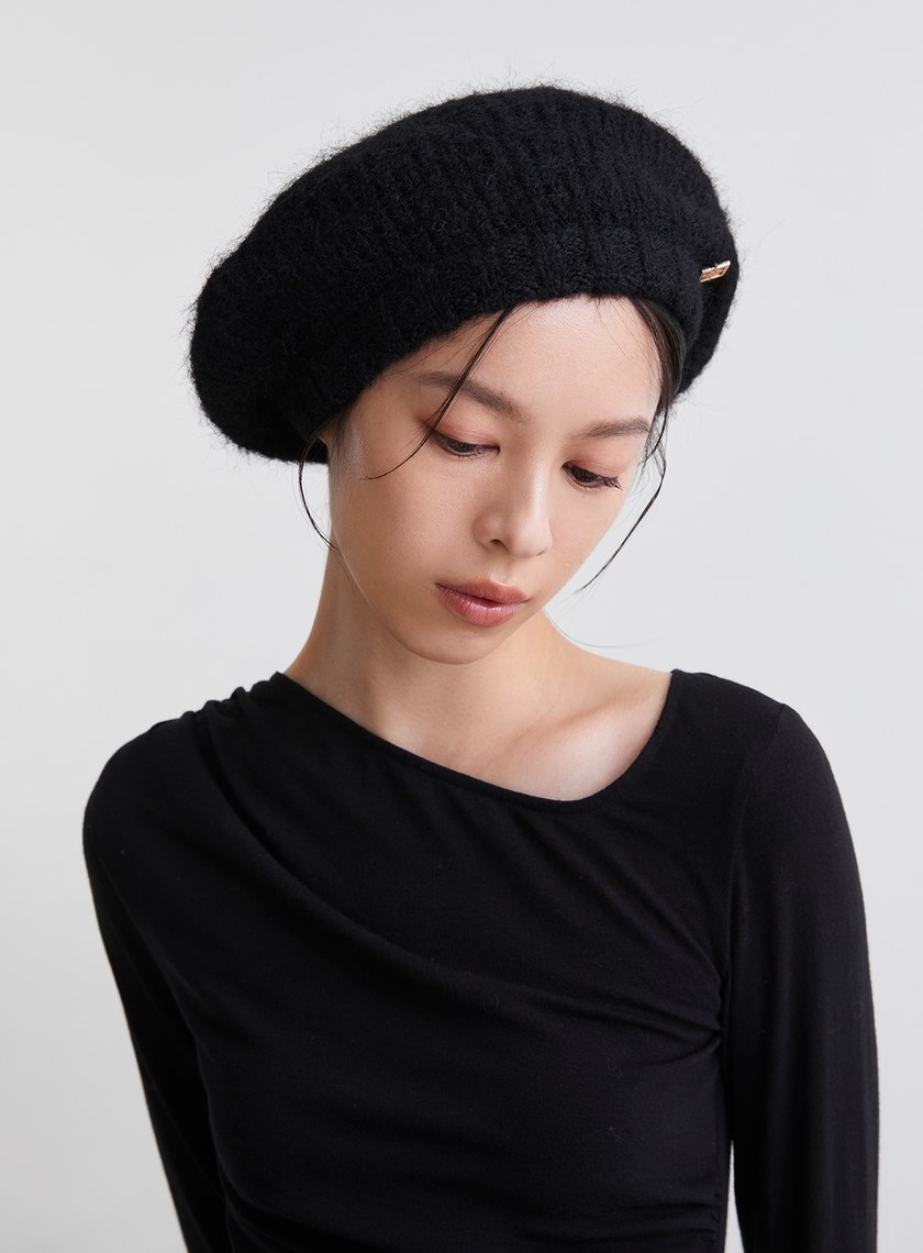 蓬鬆柔軟針織貝蕾帽