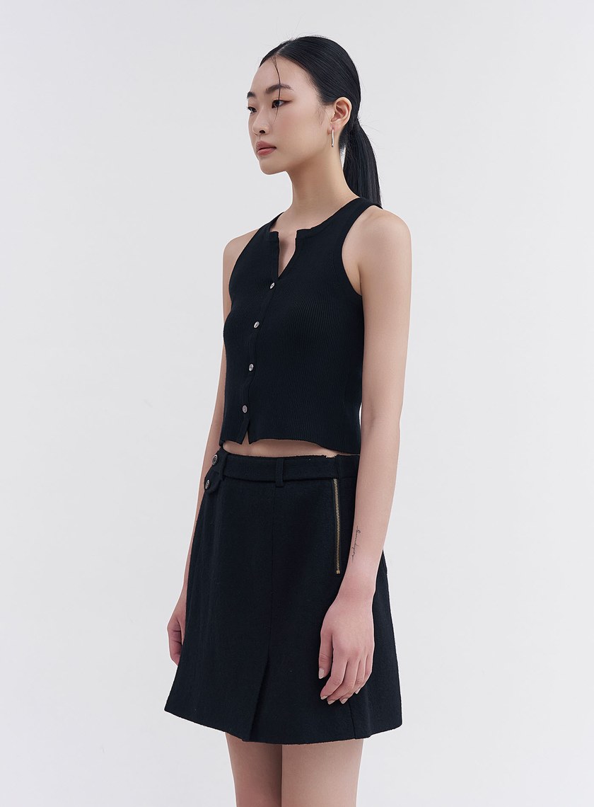 可機洗亨利領羊毛背心