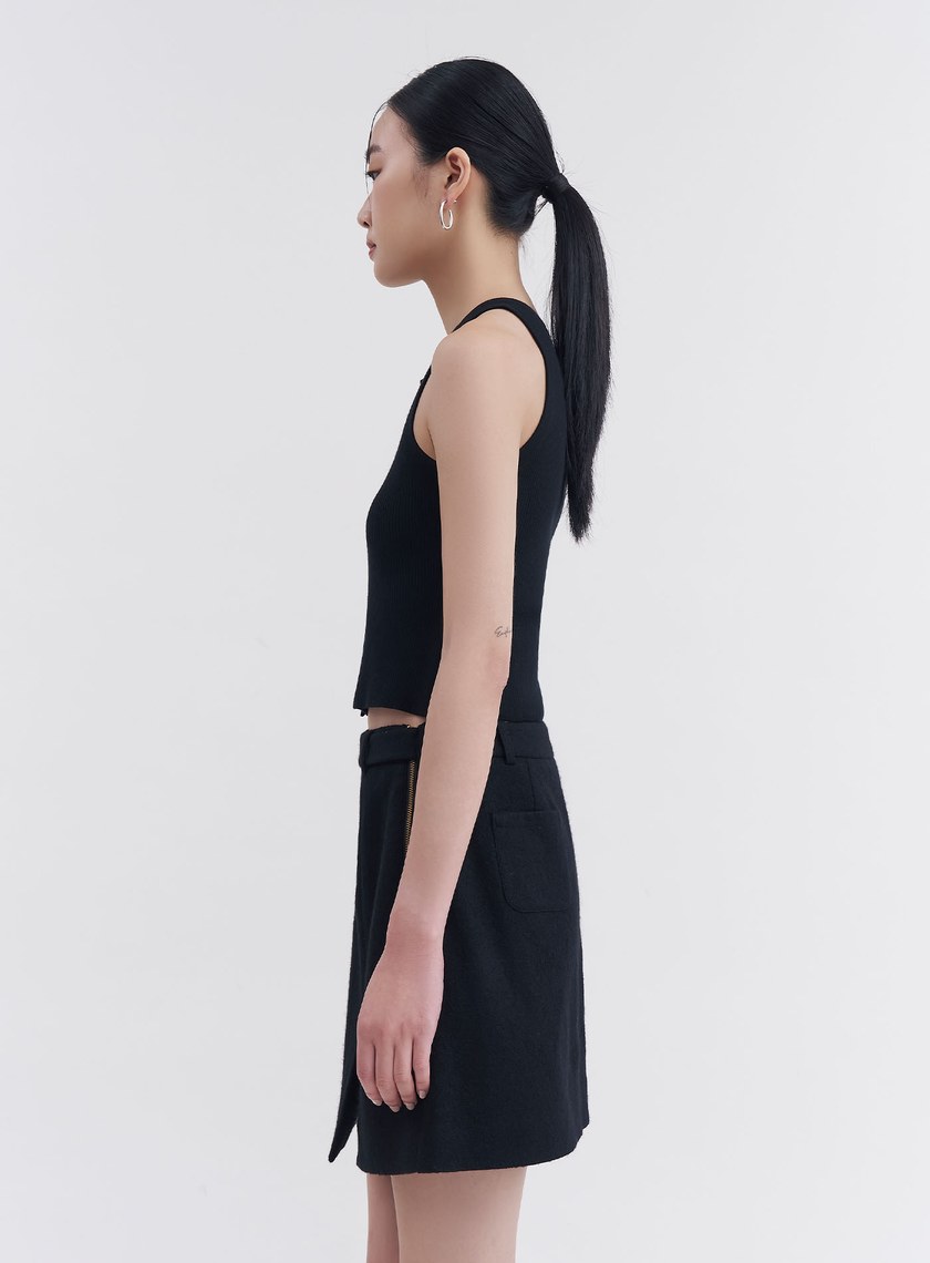 可機洗亨利領羊毛背心