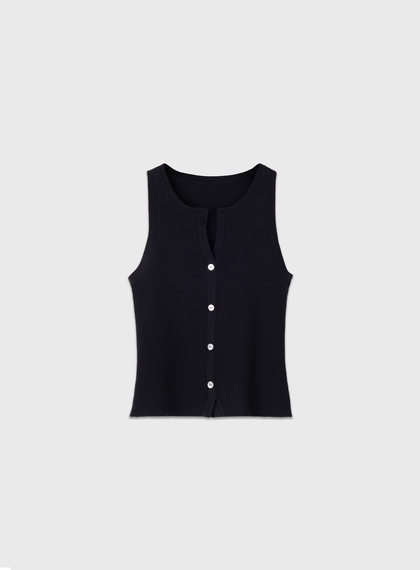 可機洗亨利領羊毛背心