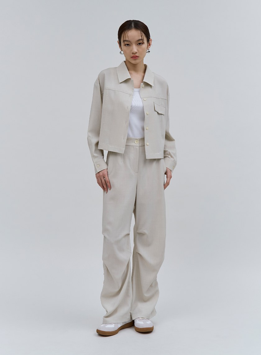 個性雙色織紋襯衫外套